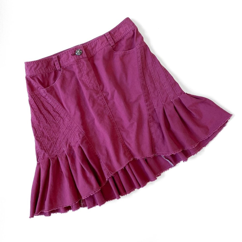Handmade One of a Kind Fuchsia Purple Pleated Skirt